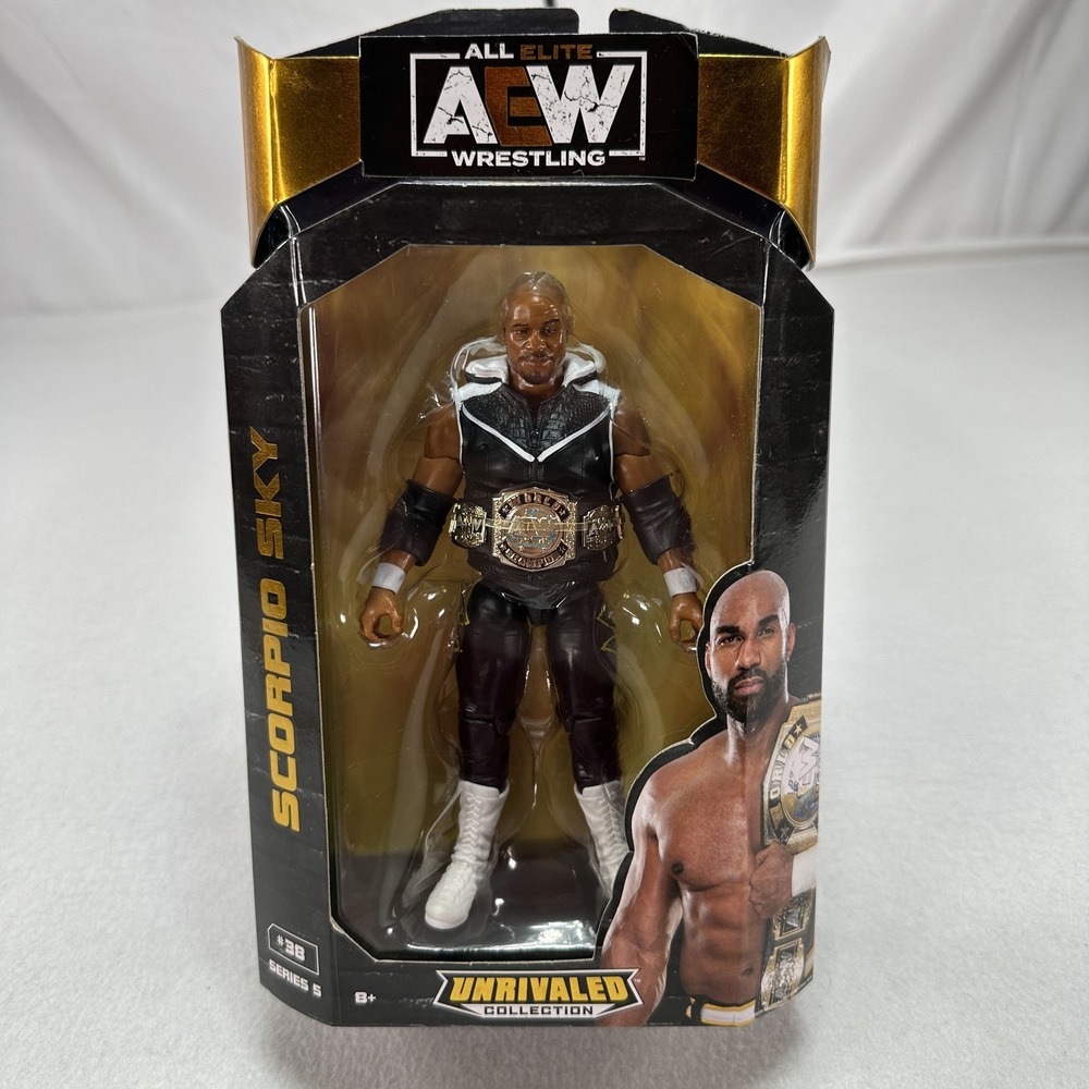 Jazwares AEW Unrivaled Series 5 Scorpio Sky #38 7" Action Figure Belt Wrestling